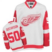 Reebok Detroit Red Wings 50 Men's Jonas Gustavsson White Authentic Away NHL Jersey