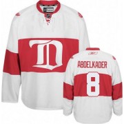 Reebok Detroit Red Wings 8 Men's Justin Abdelkader White Authentic Third NHL Jersey
