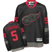 Reebok Detroit Red Wings 5 Men's Nicklas Lidstrom Black Ice Authentic NHL Jersey