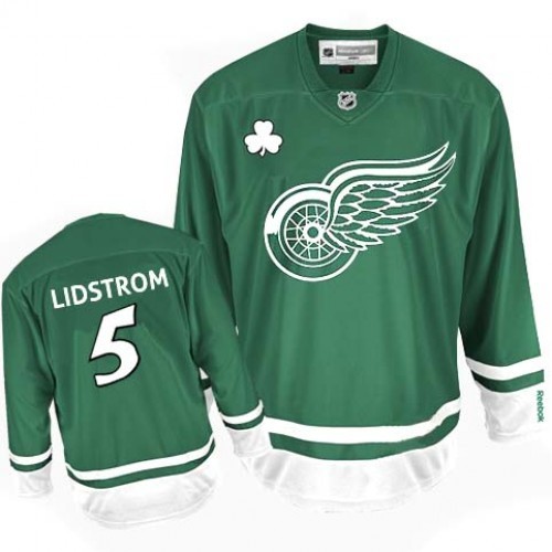 Reebok Detroit Red Wings 5 Men's Nicklas Lidstrom Green Premier St Patty's Day NHL Jersey Reebok Detroit Red Wings 5 Men's Nicklas Lidstrom Green Premier St Patty's Day NHL Jersey