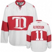 Reebok Detroit Red Wings 11 Men's Daniel Alfredsson White Authentic Third NHL Jersey