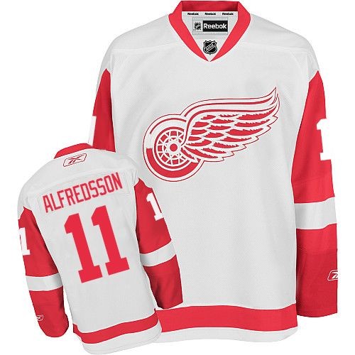 Reebok Detroit Red Wings 11 Men's Daniel Alfredsson White Premier Away NHL Jersey