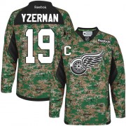 Reebok Detroit Red Wings 19 Men's Steve Yzerman Camo Authentic Veterans Day Practice NHL Jersey