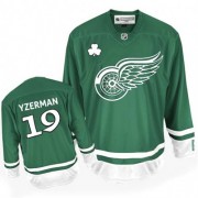 Reebok Detroit Red Wings 19 Men's Steve Yzerman Green Premier St Patty's Day NHL Jersey