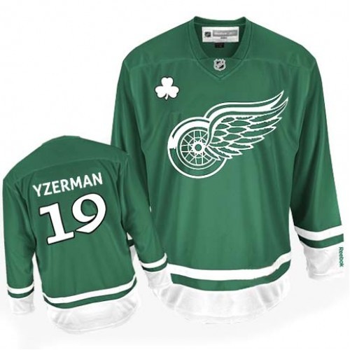 Reebok Detroit Red Wings 19 Men's Steve Yzerman Green Premier St Patty's Day NHL Jersey Reebok Detroit Red Wings 19 Men's Steve Yzerman Green Premier St Patty's Day NHL Jersey