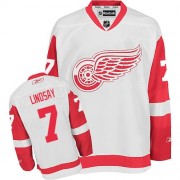 Reebok Detroit Red Wings 7 Men's Ted Lindsay White Authentic Away NHL Jersey