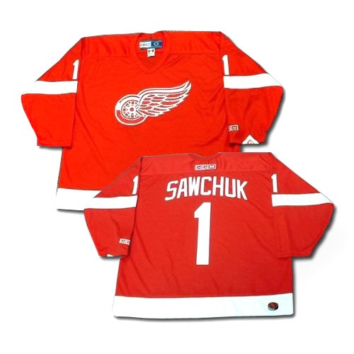 CCM Detroit Red Wings 1 Men's Terry Sawchuk Red Authentic Throwback NHL Jersey CCM Detroit Red Wings 1 Men's Terry Sawchuk Red Authentic Throwback NHL Jersey