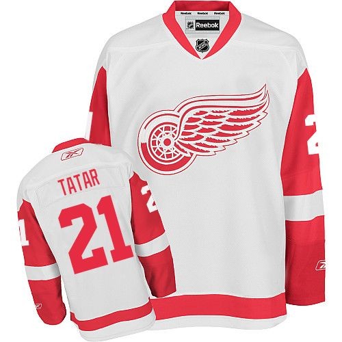 Reebok Detroit Red Wings 21 Men's Tomas Tatar White Authentic Away NHL Jersey