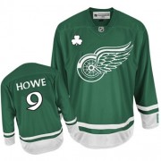 Reebok Detroit Red Wings 9 Men's Gordie Howe Green Authentic St Patty's Day NHL Jersey