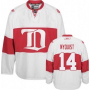Reebok Detroit Red Wings 14 Men's Gustav Nyquist White Authentic Third NHL Jersey