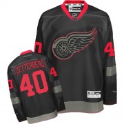 Reebok Detroit Red Wings 40 Men's Henrik Zetterberg Black Ice Premier NHL Jersey