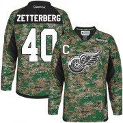 Reebok Detroit Red Wings 40 Men's Henrik Zetterberg Camo Authentic Veterans Day Practice NHL Jersey