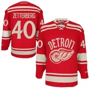 Reebok Detroit Red Wings 40 Men's Henrik Zetterberg Red Authentic 2014 Winter Classic NHL Jersey