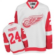 Reebok Detroit Red Wings 24 Men's Bob Probert White Premier Away NHL Jersey